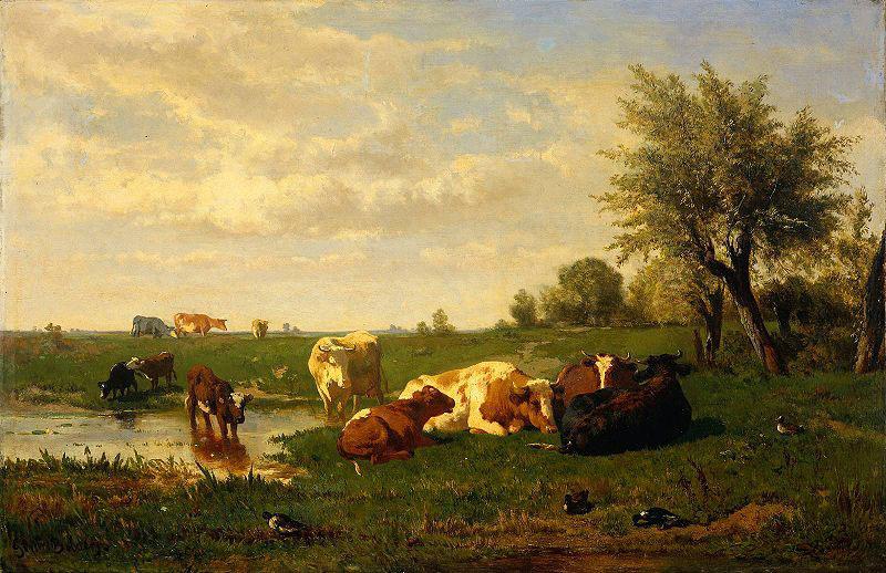 Gerard Bilders Cows in the meadow Norge oil painting art
